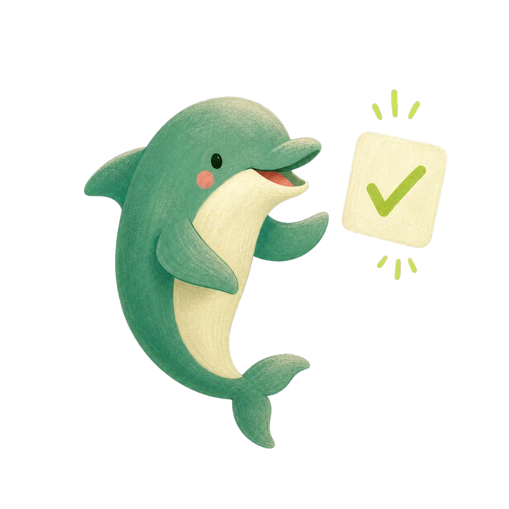 A dolphin marking a corrected word it has learned for next time